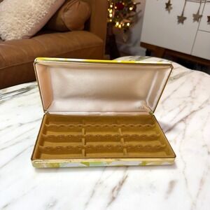 Vintage 1960s Mele Mid Century Floral Jewelry Box Ring Case